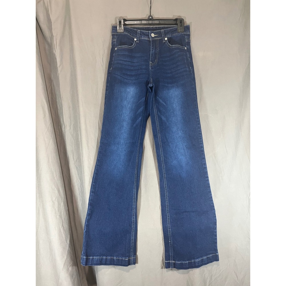 Women‎ Dark Wash High Waisted Wide Leg Flare Jeans LC787378-305 Size S